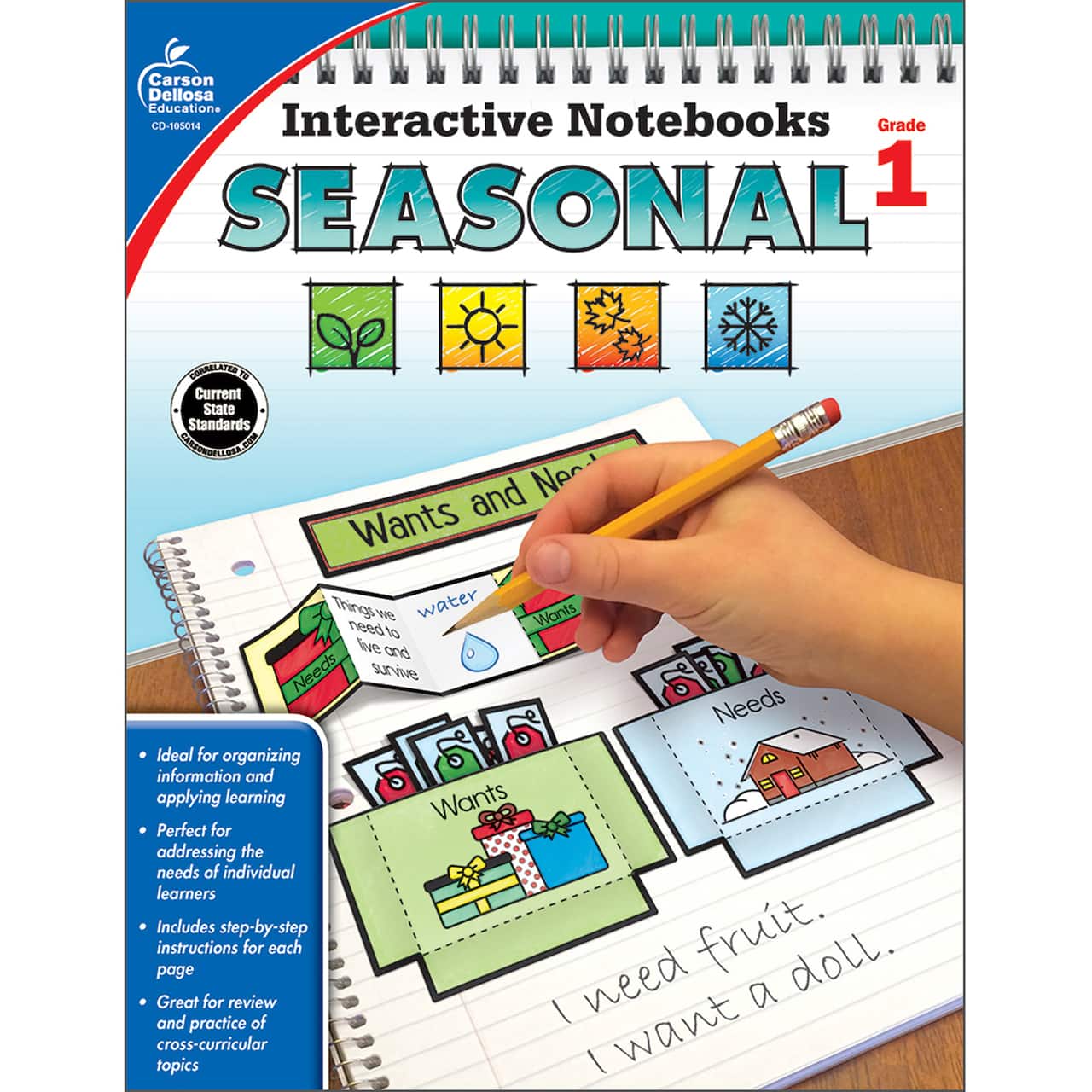 Interactive Notebooks: Seasonal Resource Book, Grade 1